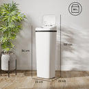 HOMCOM 50L Sensor Bin, Stainless Steel Slim Kitchen Bin, Fingerprint-Proof
