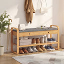 HOMCOM Shoe Bench with 2 Drawers Cushioned Seat 105 cm