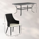 Outsunny 6 Seater Garden Furniture with Cushions, Parasol Hole