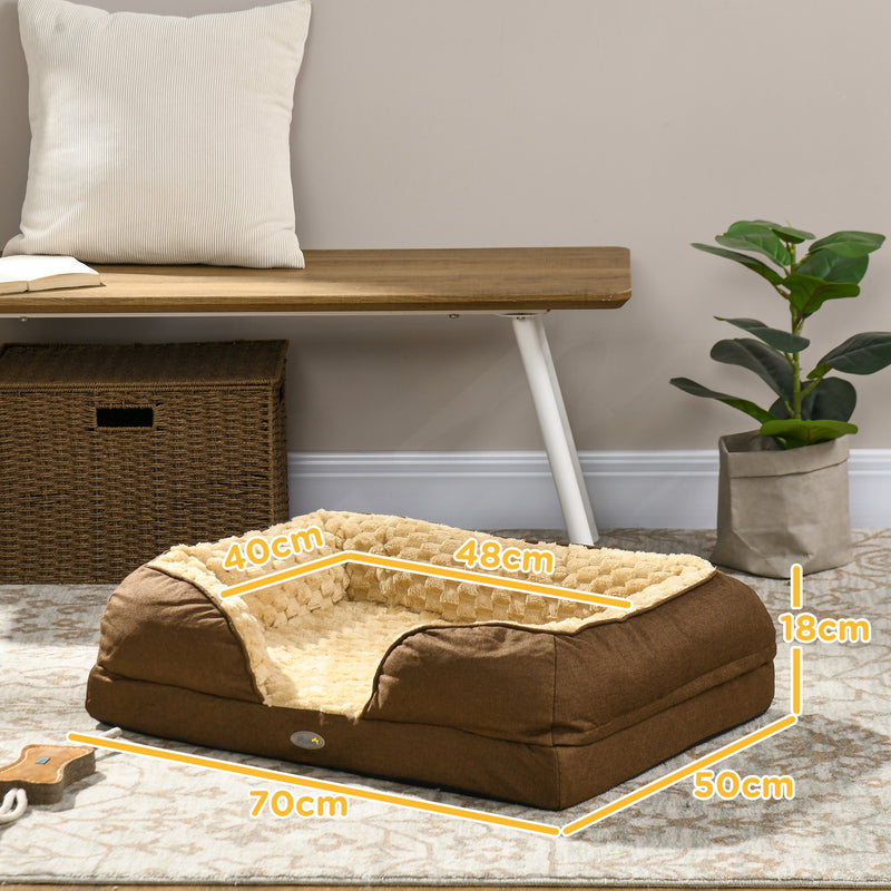 PawHut Dog Bed Calming Pet Bed Dog Mattress For Small Dogs - Charcoal Grey/Brown