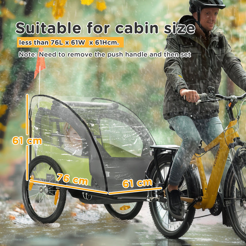 HOMCOM Baby Bike Trailer Cover, Bicycle Trailer Storage Cover Anti Dust Rain