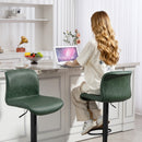 HOMCOM Barstools Set Of 2, Dining Stools With Backrest And Footrest, Green