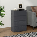 HOMCOM Bedroom Chest of Drawers, High Gloss 4 Drawers Dresser, Grey