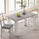 HOMCOM Dining Table For 4-6 People, Wood Effect Tabletop, Grey