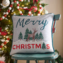 Fusion Merry Christmas Deer Filled Cushion in Green