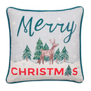 Fusion Merry Christmas Deer Filled Cushion in Green