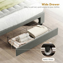 HOMCOM PU Leather King Bed Frame with Storage and Adjustable Headboard, Grey