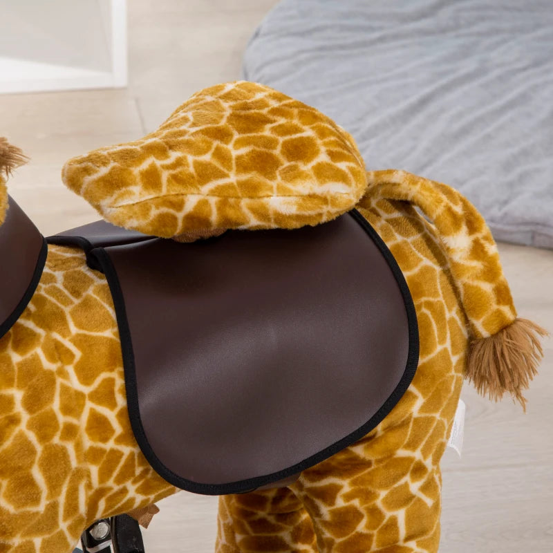 HOMCOM Children's  Giraffe-for Ages 3-6 Years - Yellow and Orange