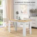 HOMCOM Dining Table For 4-6 People, Wood Effect Tabletop, Oak & White