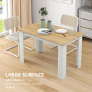HOMCOM Dining Table For 4-6 People, Wood Effect Tabletop, Oak & White