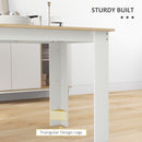 HOMCOM Dining Table For 4-6 People, Wood Effect Tabletop, Oak & White