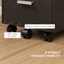 HOMCOM Mobile Filing Cabinet, File Cabinet with 3 Drawers, Black
