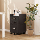 HOMCOM Mobile Filing Cabinet, File Cabinet with 3 Drawers, Black
