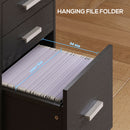 HOMCOM Mobile Filing Cabinet, File Cabinet with 3 Drawers, Black