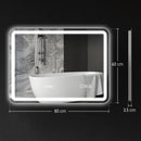 HOMCOM Illuminated Bathroom Mirror With Bluetooth Silver