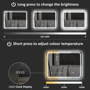 HOMCOM Illuminated Bathroom Mirror With Bluetooth Silver