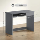 HOMCOM Compact Computer Table With Keyboard Tray And Drawer