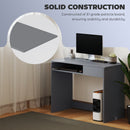 HOMCOM Compact Computer Table With Keyboard Tray And Drawer