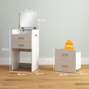 HOMCOM 3 in 1 Dressing Table Vanity Desk with Mirror and Cushioned Stool