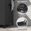 Outsunny 627 L Rattan Garden Storage Box with Gas Lift Lid and Wheels