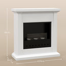 HOMCOM White Bioethanol Fire, Ethanol and Gel Fireplace, 3 Hours Burns