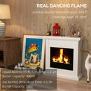 HOMCOM White Bioethanol Fire, Ethanol and Gel Fireplace, 3 Hours Burns