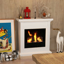 HOMCOM White Bioethanol Fire, Ethanol and Gel Fireplace, 3 Hours Burns