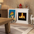 HOMCOM White Bioethanol Fire, Ethanol and Gel Fireplace, 3 Hours Burns