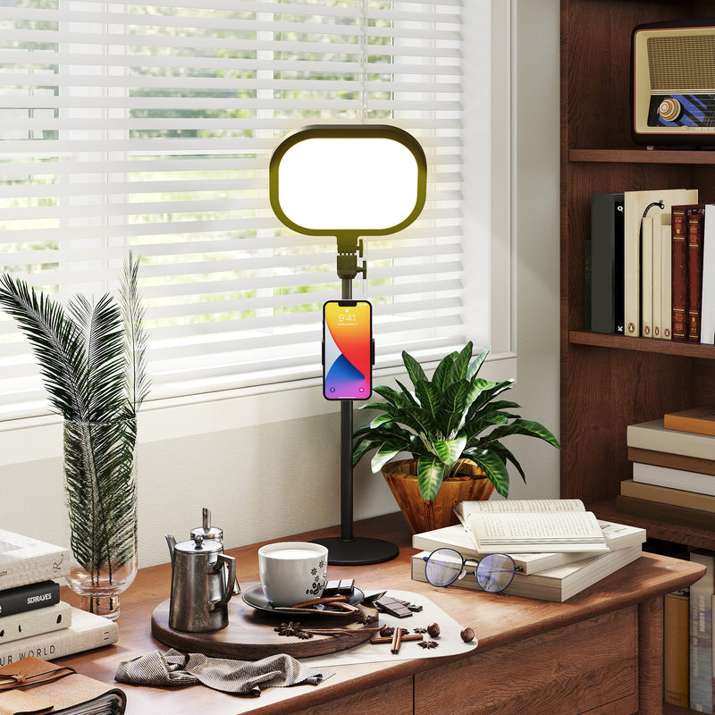 HOMCOM Bedside Table Lamp with 5 Colour Modes & 10 Brightness Levels, Black