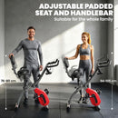 SPORTNOW 3-In-1 Folding Exercise Bike with Resistance Bands, Red