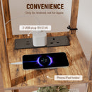 HOMCOM 4 Layer Column Standing Lamp with USB Ports, Rustic Brown