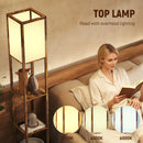 HOMCOM 4 Layer Column Standing Lamp with USB Ports, Rustic Brown
