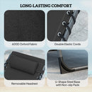 Outsunny Folding Sun Loungers With 5-Level Back, Cup Holder, Black