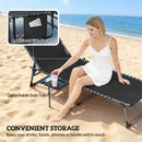 Outsunny Folding Sun Loungers With 5-Level Back, Cup Holder, Black