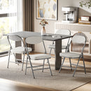 HOMCOM Folding Chairs Set of 4 with Cushioned Seat, Steel Frame, Off-White