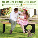 Outdoor Metal Bench with Cat House and Scratching Pad