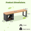 Outdoor Metal Bench with Cat House and Scratching Pad