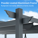 3 x 4 M Outdoor Retractable Pergola with Sun Shade Canopy-Grey