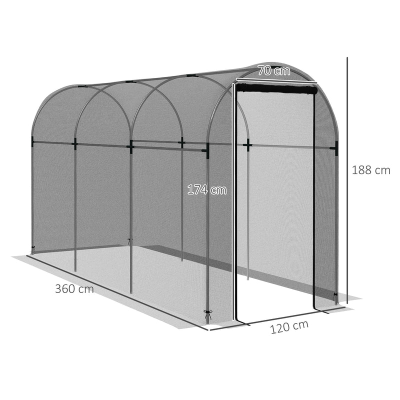 Outsunny Fruit Cage, Plant Protection Tent, 1.2 X 3.6 X 1.9m