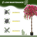 HOMCOM Set Of 2 Decorative Artificial Plants Fake Plants Purple And Red