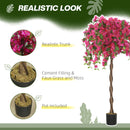 HOMCOM Set Of 2 Decorative Artificial Plants Fake Plants Purple And Red