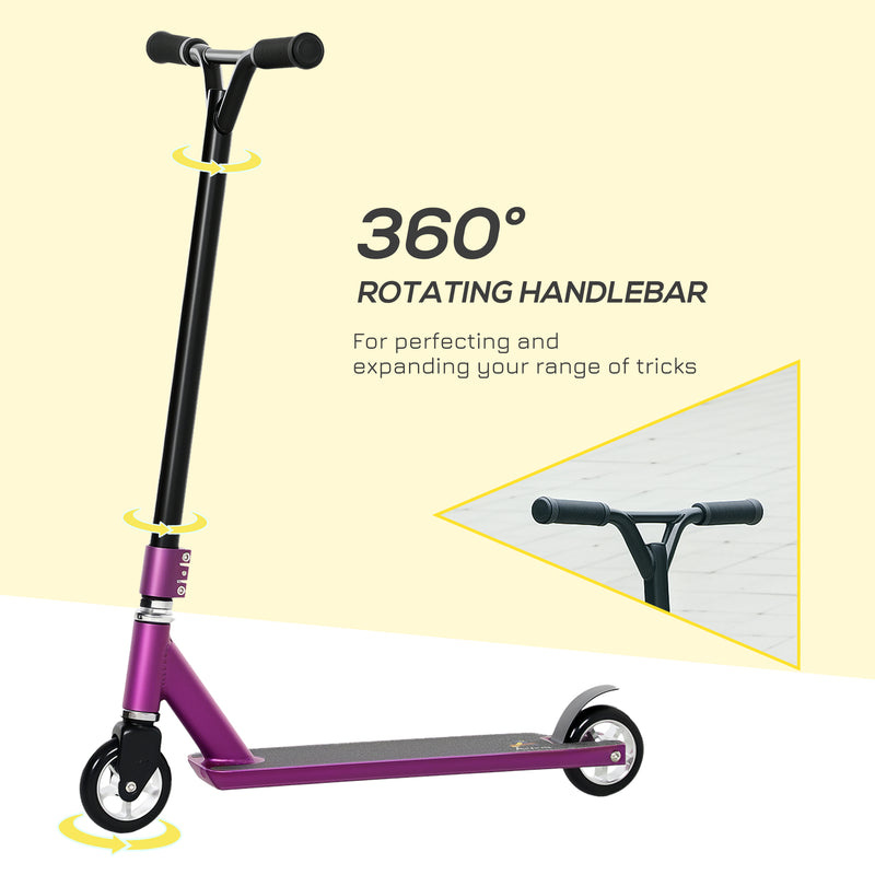 HOMCOM Stunt Scooter Entry Level Tricks Scooter For 14+ Beginners