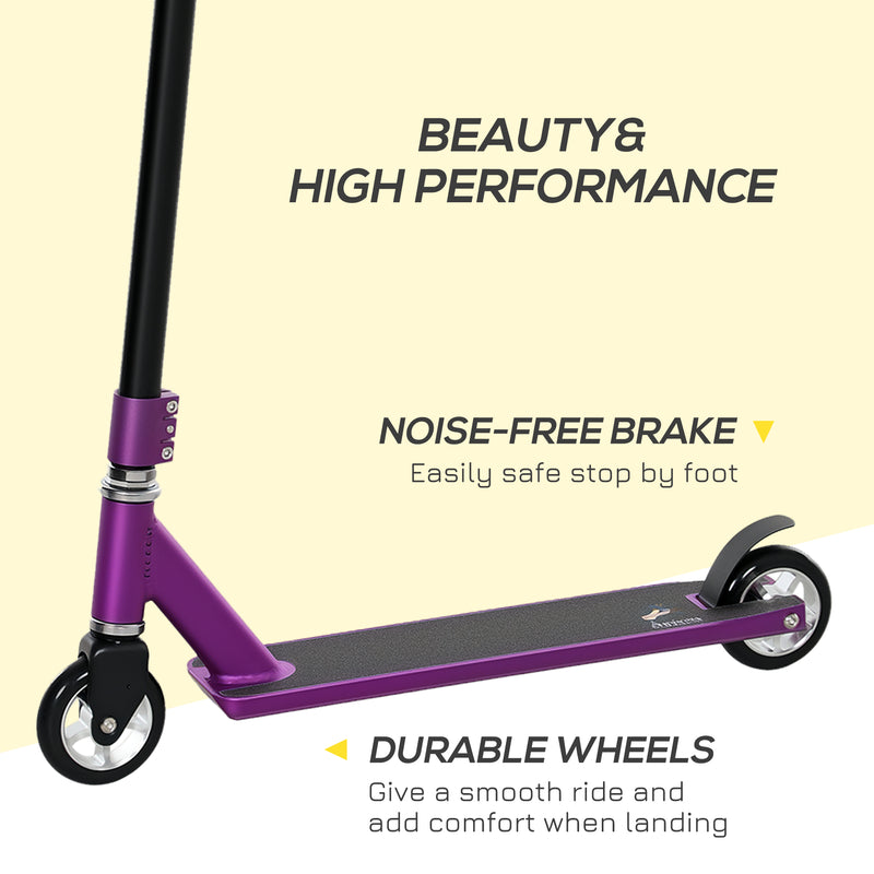 HOMCOM Stunt Scooter Entry Level Tricks Scooter For 14+ Beginners