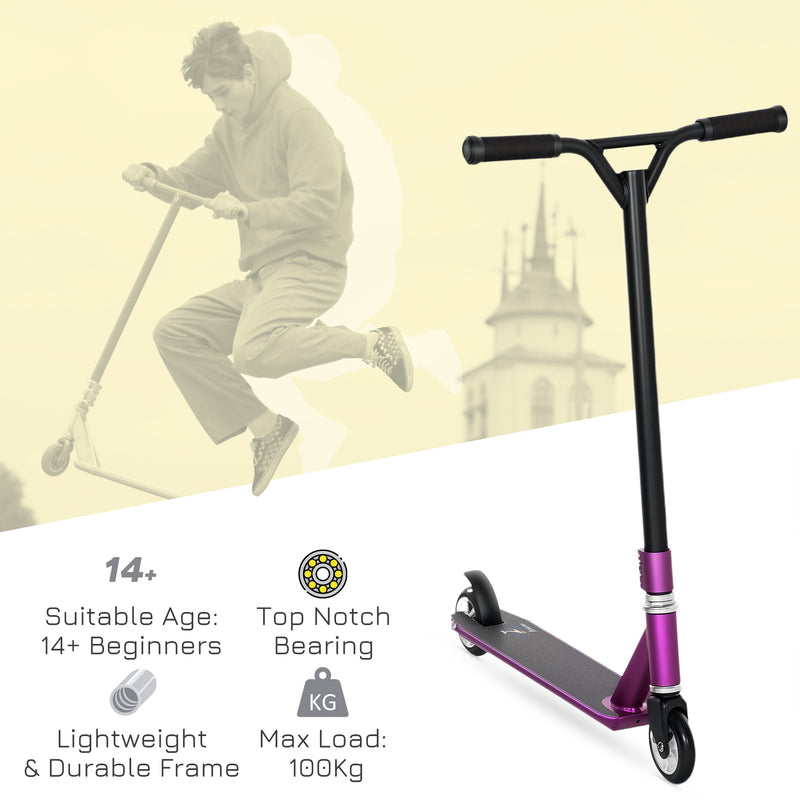 HOMCOM Stunt Scooter Entry Level Tricks Scooter For 14+ Beginners