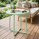 Outsunny Metal Garden Side Table, 48 Cm Round Outdoor Table, Green
