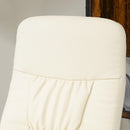 HOMCOM PU Leather Armchair And Footrest Swivel Recliner W/ Ottoman Light Grey/Cream/Dark Grey