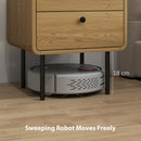 HOMCOM Bedside Table, Modern Nightstand with 2 Drawers Rounded Edges, Oak