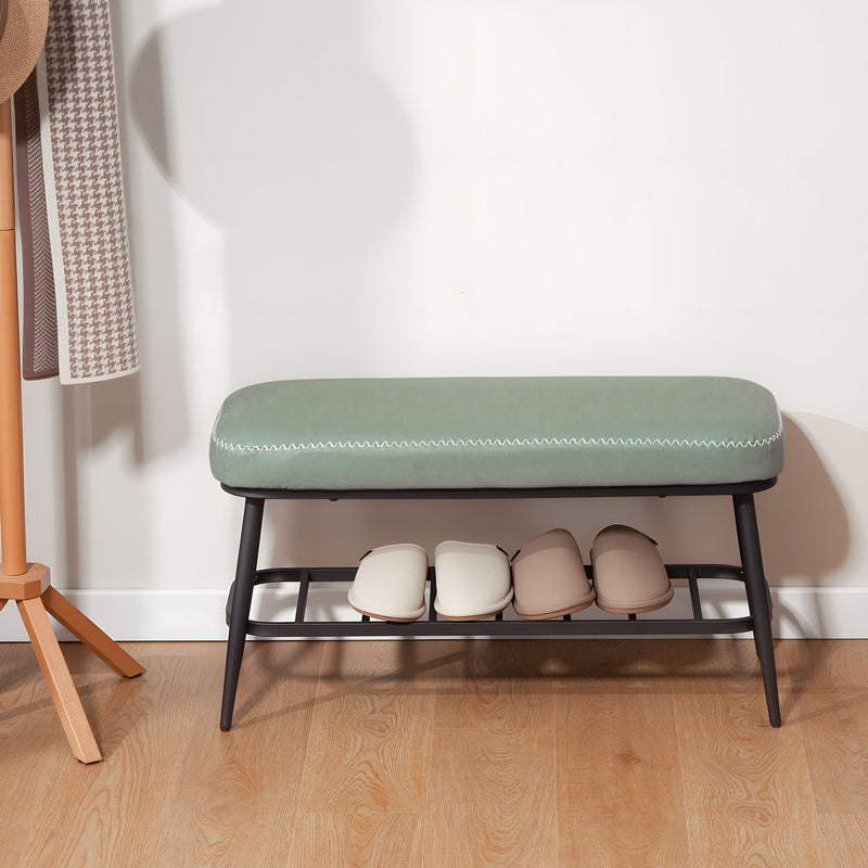 HOMCOM Shoe Bench, PU Leather Shoe Storage Bench for Entryway,