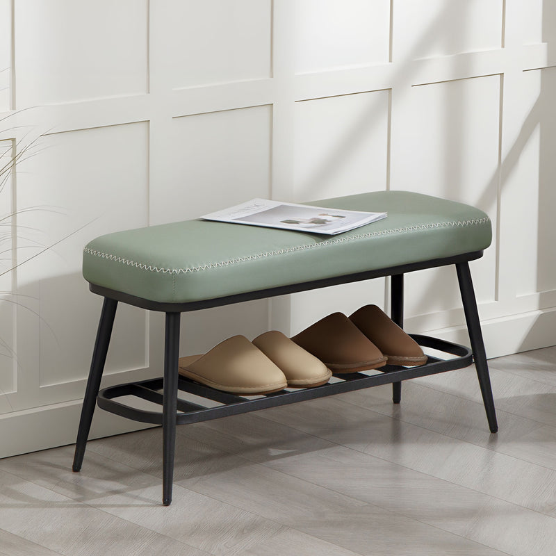 HOMCOM Shoe Bench, PU Leather Shoe Storage Bench for Entryway,