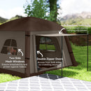 Outsunny Inflatable Camping Tent, Easy Setup 2 Man Tent, Khaki